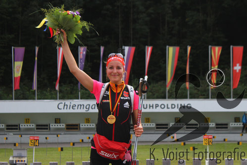 13.09.2015, xkvx, Wintersport, Deutsche Meisterschaft Biathlon 2015, v.l. Luise Kummer (SV Frankenhain)