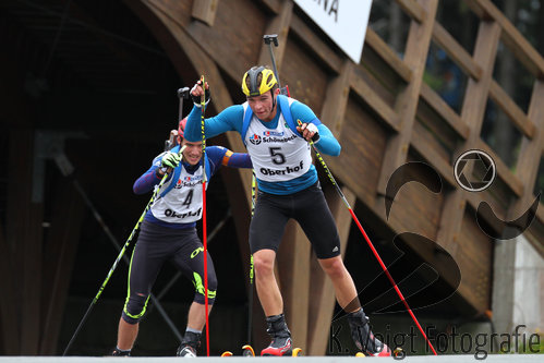 25.09.2015, xkvx, Wintersport, Lapua-Cup Biathlon, v.l. Julian Hollandt (WSV Oberhof 05), Max Barchewitz (SV Frankenhain)