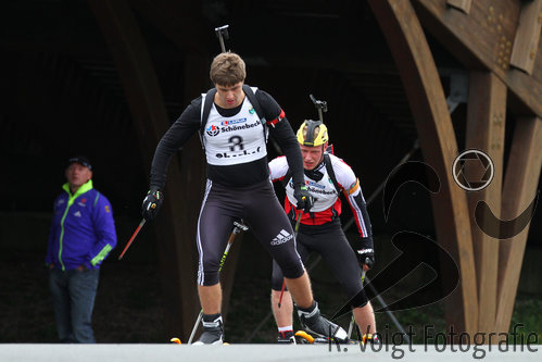 25.09.2015, xkvx, Wintersport, Lapua-Cup Biathlon, v.l. Tobias Heutling (SV Frankenhain), Pascal Fraebel (WSV Trusetal)