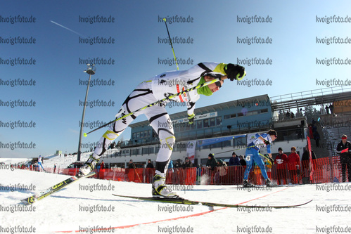 27.02.2016, xkvx, Wintersport, DSV Biathlon Deutschlandpokal Cross Sprint v.l. RIESSLE Lena, LANG Sophie