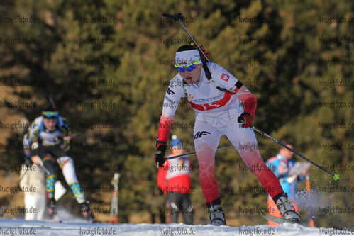 10.12.2016, xkvx, Wintersport, Biathlon IBU Junior Cup - Lenzerheide, Einzel v.l. ROCCHIA Ginevra