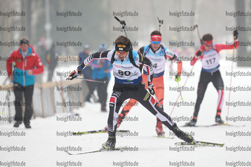 04.02.2017, xkvx, Wintersport, Biathlon IBU Junior Open European Championships - Nove Mesto Na Morave, Sprint v.l. TRIXL Sebastian