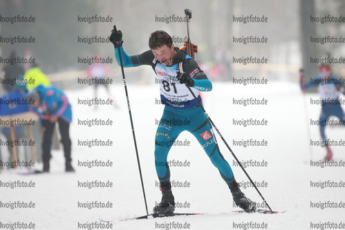 04.02.2017, xkvx, Wintersport, Biathlon IBU Junior Open European Championships - Nove Mesto Na Morave, Sprint v.l. BAUDOUX Jerome