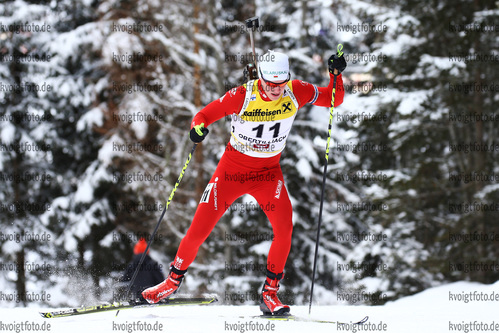 09.12.2017, xkvx, Wintersport, Biathlon IBU Junior Cup - Obertilliach, Sprint v.l. LAZOUSKI Dzmitry