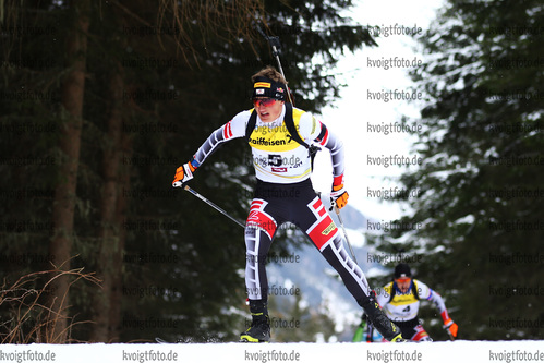 10.12.2017, xkvx, Wintersport, Biathlon IBU Junior Cup - Obertilliach, Sprint v.l. TRIXL Sebastian
