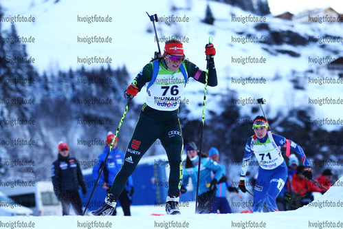 16.12.2017, xkvx, Wintersport, Biathlon IBU Junior Cup - Ridnaun, Sprint v.l. KEBINGER Hanna