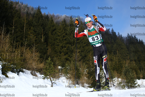 13.01.2018, xkvx, Wintersport, Alpencup - DSV Biathlon Deutschlandpokal - Hochfilzen, Einzel v.l. WEINGARTNER Jakob