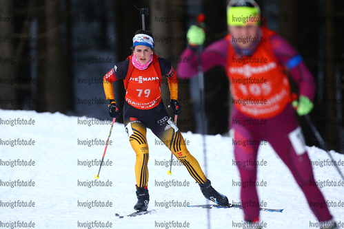 03.02.2018, xkvx, Wintersport, Alpencup - DSV Biathlon Deutschlandpokal - Oberhof, Sprint v.l. SCHMIDT Elisabeth