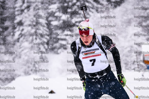 14.01.2019, xkvx, Biathlon, Qualifikationsrennen JWM, Massenstart v.l. NIGGEMANN Christopher