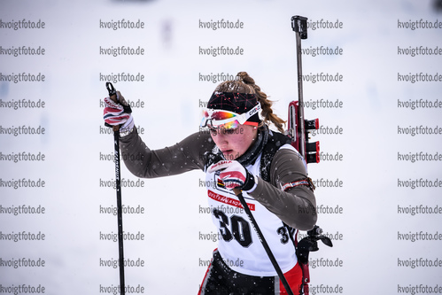 14.01.2019, xkvx, Biathlon, Qualifikationsrennen JWM, Massenstart v.l. SCHREIBER Jessica