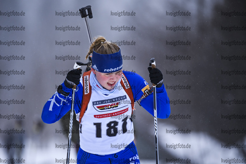 22.02.2019, xkvx, Biathlon, Deutsche Jugendmeisterschaft Kaltenbrunn, Einzel, v.l. WILD Stefanie