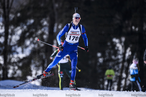 23.02.2019, xkvx, Biathlon, Deutsche Jugendmeisterschaft Kaltenbrunn, Sprint, v.l. WURZER Johannes