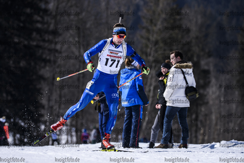 23.02.2019, xkvx, Biathlon, Deutsche Jugendmeisterschaft Kaltenbrunn, Sprint, v.l. MADERSBACHER Frederik
