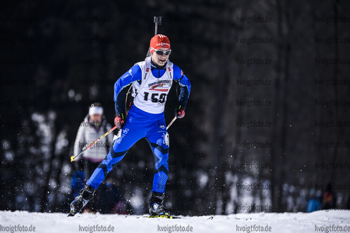 23.02.2019, xkvx, Biathlon, Deutsche Jugendmeisterschaft Kaltenbrunn, Sprint, v.l. SOMMERFELD Thomas