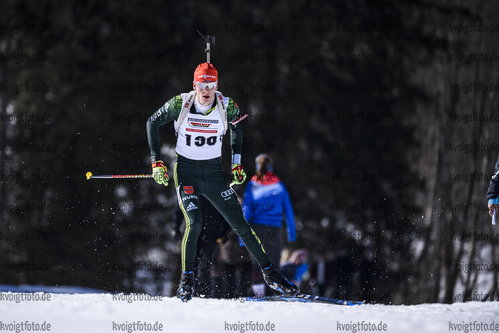 23.02.2019, xkvx, Biathlon, Deutsche Jugendmeisterschaft Kaltenbrunn, Sprint, v.l. GROSS Simon