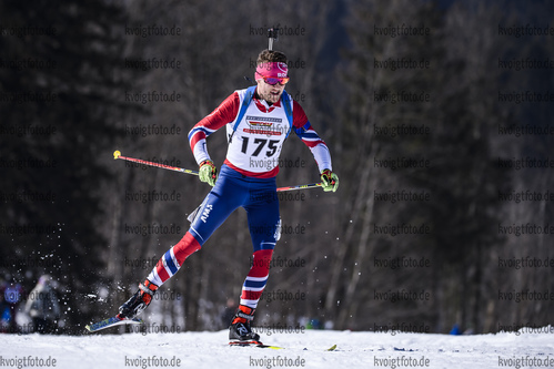23.02.2019, xkvx, Biathlon, Deutsche Jugendmeisterschaft Kaltenbrunn, Sprint, v.l. MUELLER Konstantin