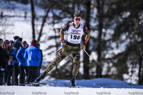 23.02.2019, xkvx, Biathlon, Deutsche Jugendmeisterschaft Kaltenbrunn, Sprint, v.l. HOLLANDT Florian