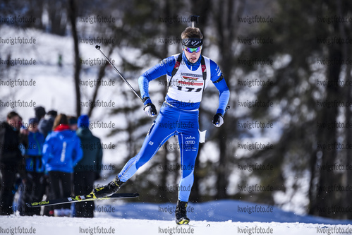 23.02.2019, xkvx, Biathlon, Deutsche Jugendmeisterschaft Kaltenbrunn, Sprint, v.l. KLEMM Nico