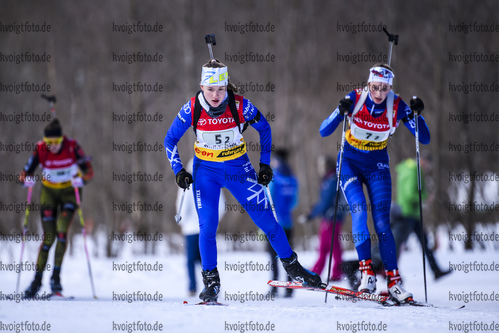 24.02.2019, xkvx, Biathlon, Deutsche Jugendmeisterschaft Kaltenbrunn, Staffel, v.l. ROTHE Emma