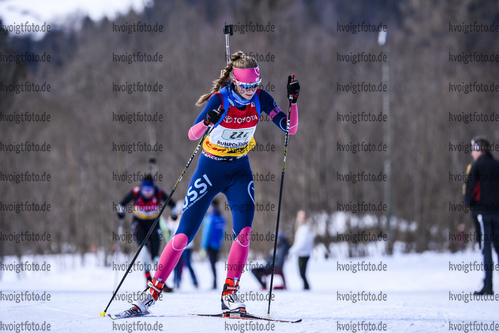 24.02.2019, xkvx, Biathlon, Deutsche Jugendmeisterschaft Kaltenbrunn, Staffel, v.l. MERTEN Johanna