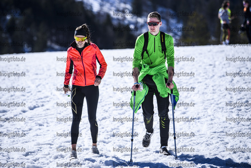 17.03.2019, xkvx, Biathlon, Deutschlandpokal Ruhpolding, Supereinzel, v.l. RICHTER Anna-Maria, SEEBER Lennart