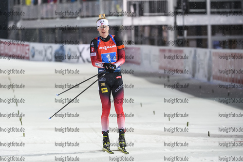 07.03.2020, xkvx, Biathlon IBU Weltcup Nove Mesto na Morave, Staffel Herren, v.l. Johannes Thingnes Boe (Norway) im Ziel / in the finish