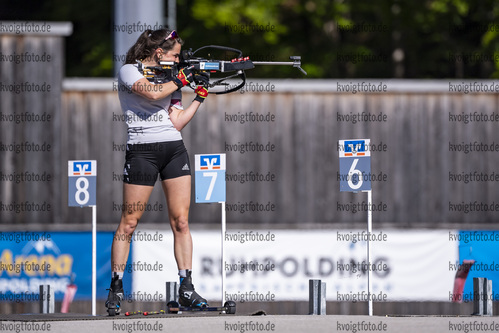01.06.2021, xkvx, Biathlon Training Ruhpolding, v.l. Elisabeth Schmidt (Germany) in aktion am Schiessstand at the shooting range