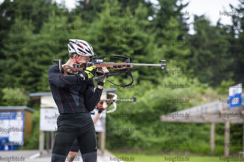24.06.2021, xkvx, Biathlon Training Oberhof, v.l. Justus Strelow (Germany) in aktion am Schiessstand at the shooting range