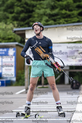 24.06.2021, xkvx, Biathlon Training Oberhof, v.l. Moritz Seeber (Germany) in aktion am Schiessstand at the shooting range