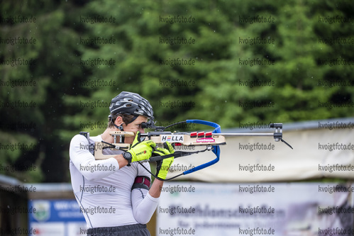 24.06.2021, xkvx, Biathlon Training Oberhof, v.l. Franz Schaser (Germany) in aktion am Schiessstand at the shooting range