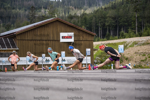 29.07.2021, xkvx, Biathlon Training Arber, v.l. Anna Weidel (Germany), Stefanie Scherer (Germany), Sophia Schneider (Germany), Franziska Preuss (Germany), Franziska Hildebrand (Germany)  