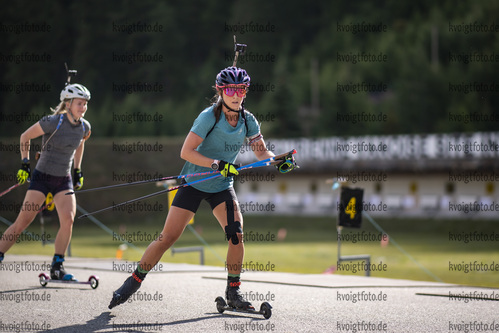 24.08.2021, xkvx, Biathlon Training Bessans, v.l. Anais Chevalier-Bouchet (France)  