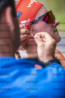 01.09.2021, xkvx, Biathlon Training Font Romeu, v.l. Janina Hettich (Germany) / Laktat / Laktat messen  