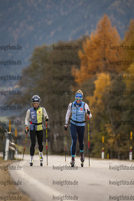 28.10.2021, xkvx, Biathlon Training Antholz-Anterselva, v.l. Marion Wiesensarter (Germany), Vanessa Hinz (Germany)  