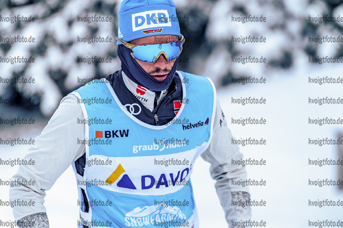 06.11.2021, xmlx, Biathlon - Langlauf Training Davos, v.l. Ski Technician Niklas Kellerer (Germany)