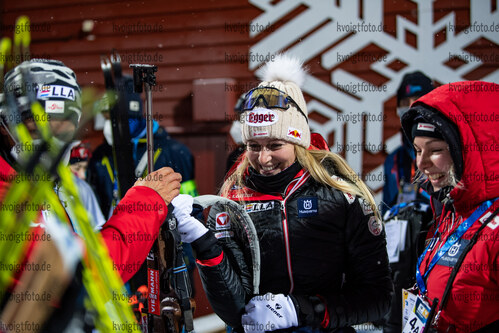 02.12.2021, xkvx, Biathlon IBU World Cup Oestersund, Sprint Women, v.l. Lisa Theresa Hauser (Austria) nach dem Wettkampf / after the Competition