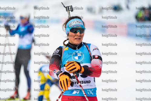 04.12.2021, xkvx, Biathlon IBU World Cup Oestersund, Pursuit Women, v.l. Dunja Zdouc (Austria) nach dem Wettkampf / after the competition