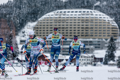 11.12.2021, xljkx, Cross Country FIS World Cup Davos, Women Sprint Final, v.l. Jasmi Joensuu (Finland), Emma Ribom (Sweden), Krista Parmakoski (Finland)  / 