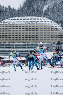 11.12.2021, xljkx, Cross Country FIS World Cup Davos, Women Sprint Final, v.l. Emma Ribom (Sweden), Anna Dyvik (Sweden), Laurien van der Graaff (Switzerland), Krista Parmakoski (Finland)  / 