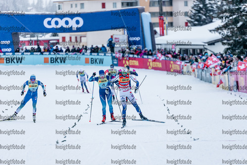 11.12.2021, xljkx, Cross Country FIS World Cup Davos, Women Sprint Final, v.l. Maja Dahlqvist (Sweden), Anamarija Lampic (Slovenia), Nadine Faehndrich (Switzerland)  / 