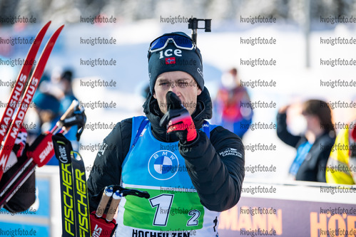 12.12.2021, xkvx, Biathlon IBU World Cup Hochfilzen, Relay Men, v.l. Tarjei Boe (Norway) schaut / looks on