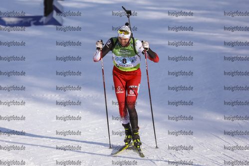 12.12.2021, xmcx, Biathlon IBU Junior Cup Martell, Relay Men, v.l. Andreas Hechenberger (Austria)  /