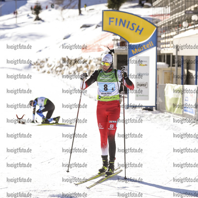 12.12.2021, xmcx, Biathlon IBU Junior Cup Martell, Relay Men, v.l. Andres Hechenberger (Austria)  /