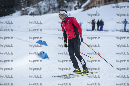 15.12.2021, xkvx, Biathlon IBU World Cup Le Grand Bornand, Training Women and Men, v.l. Tom Lahaye-Goffart (Belgium) in aktion / in action competes