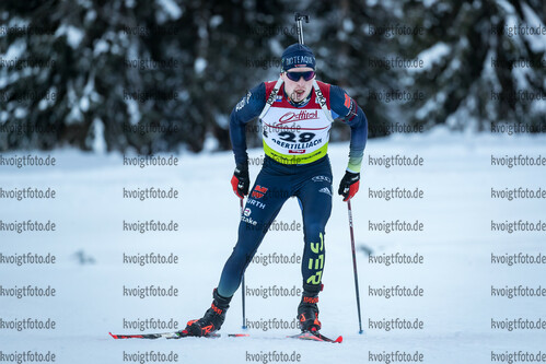 16.12.2021, xlukx, Biathlon IBU Cup Obertilliach, Individual Men, v.l. Lucas Fratzscher (Germany)  / 
