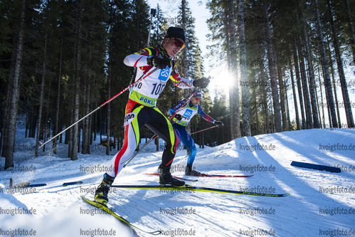 18.12.2021, xsoex, Biathlon Alpencup Pokljuka, Sprint Men, v.l. David Schmutz (Germany), Simon Zberg (Switzerland)  / 