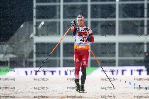 28.12.2021, xkvx, Biathlon WTC Ruhpolding 2021, v.l. Felix Leitner (Austria) im Ziel / in the finish