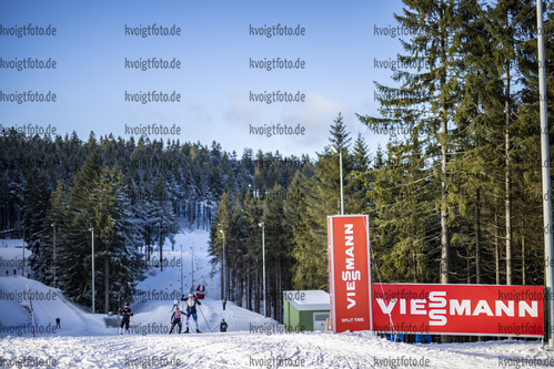 06.01.2022, xkvx, Biathlon IBU World Cup Oberhof, Training Women and Men, v.l. Feature / Landschaft / Viessmann Werbung in aktion / in action competes