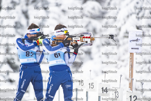 07.01.2022, xsoex, Biathlon Deutschlandpokal Notschrei, Sprint Men, v.l. Tony Noll (Germany), Maximilian Kollmeier (Germany)  / 