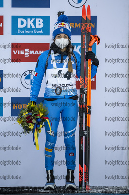 12.01.2022, xkvx, Biathlon IBU World Cup Ruhpolding, Sprint Women, v.l. Dorothea Wierer (Italy) bei der Siegerehrung / at the medal ceremony